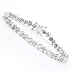 Diamond 18KGP Designer Heart Bracelet